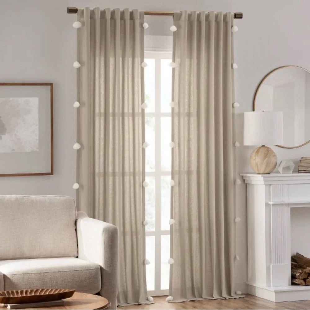 NWT. Decorative Window Panel by Mercantile. Color Linen. Includes one panel
